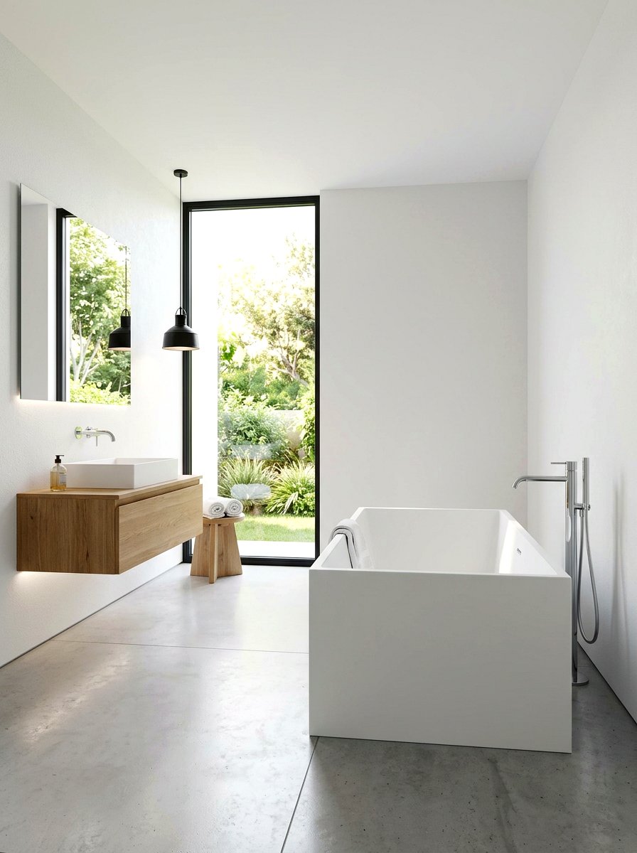 Square Minimalist Tub - 30 soaking tub ideas