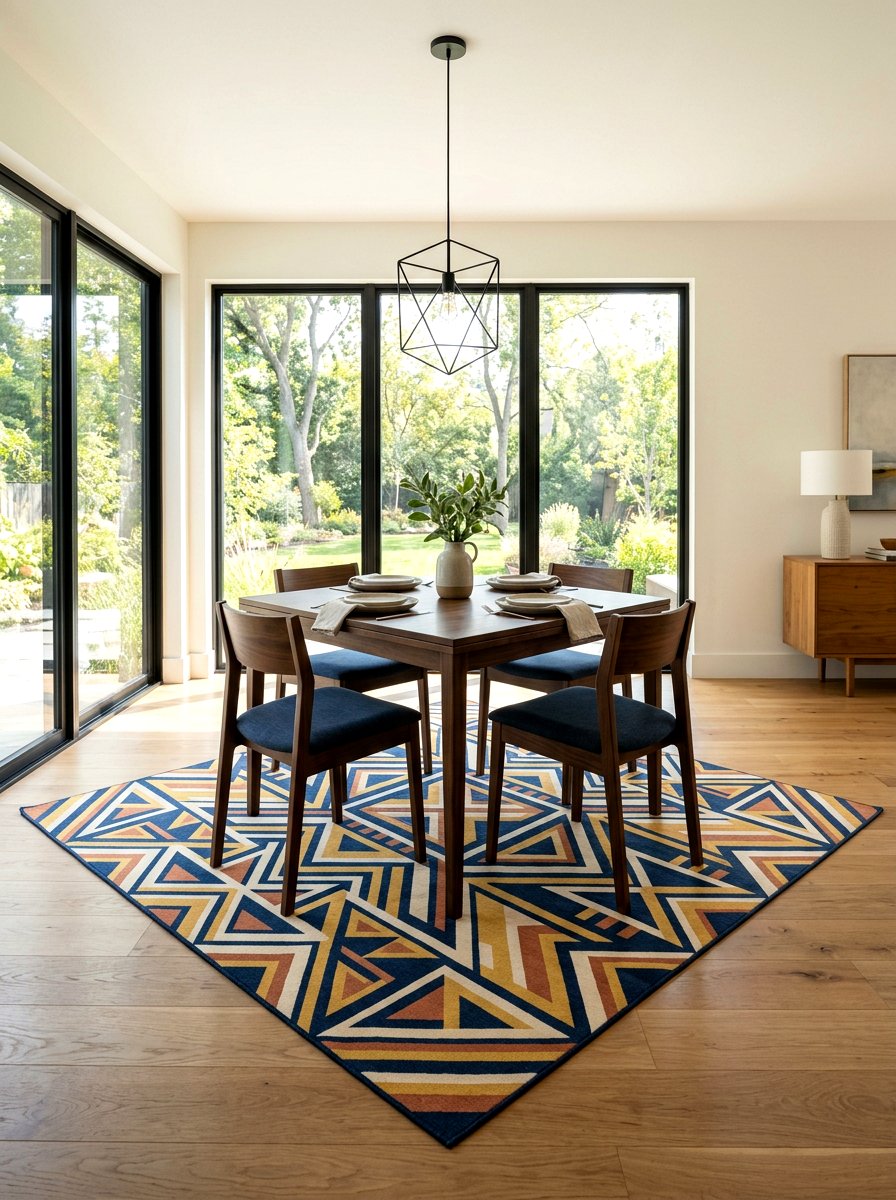 Square Rug Under Square Dining Table - 30 dining room rug placement ideas