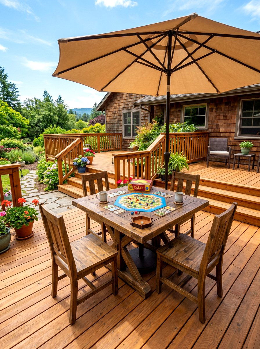Square Wooden Deck Table - 30 farmhouse outdoor table ideas