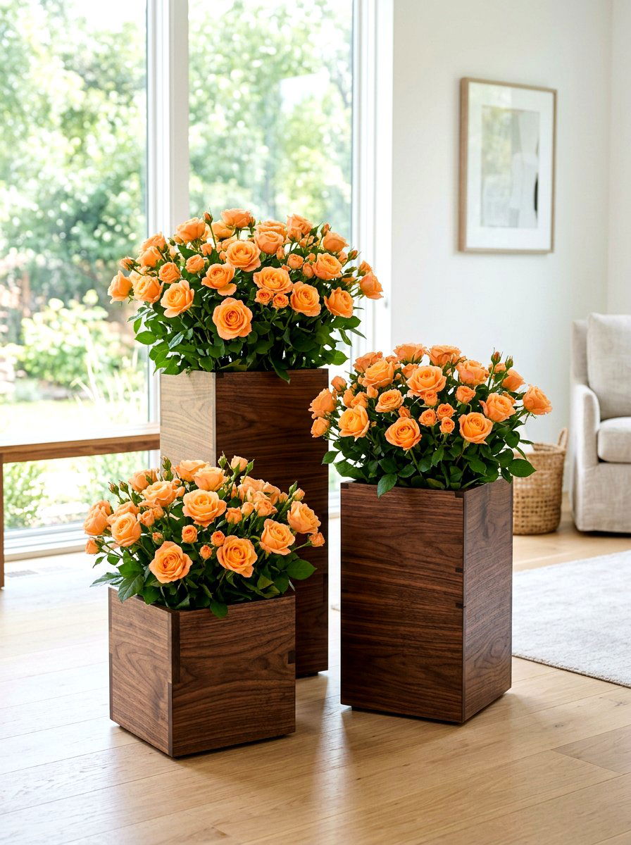 Square Wooden Rose Planter - 30 porch rose planter ideas