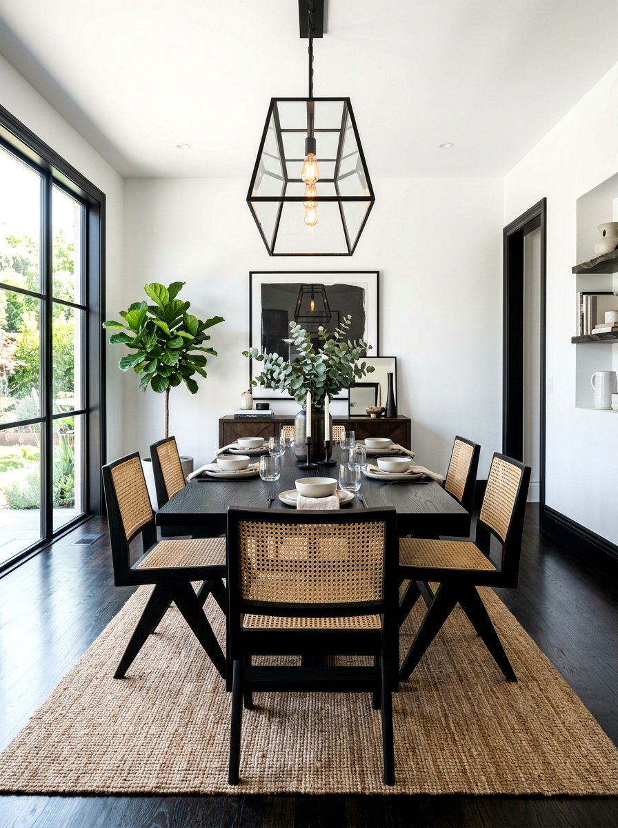 Square back cane chairs - 30 cane dining chair ideas