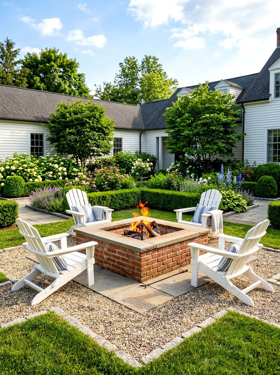 Square brick fire pit - 30 patio fire pit ideas
