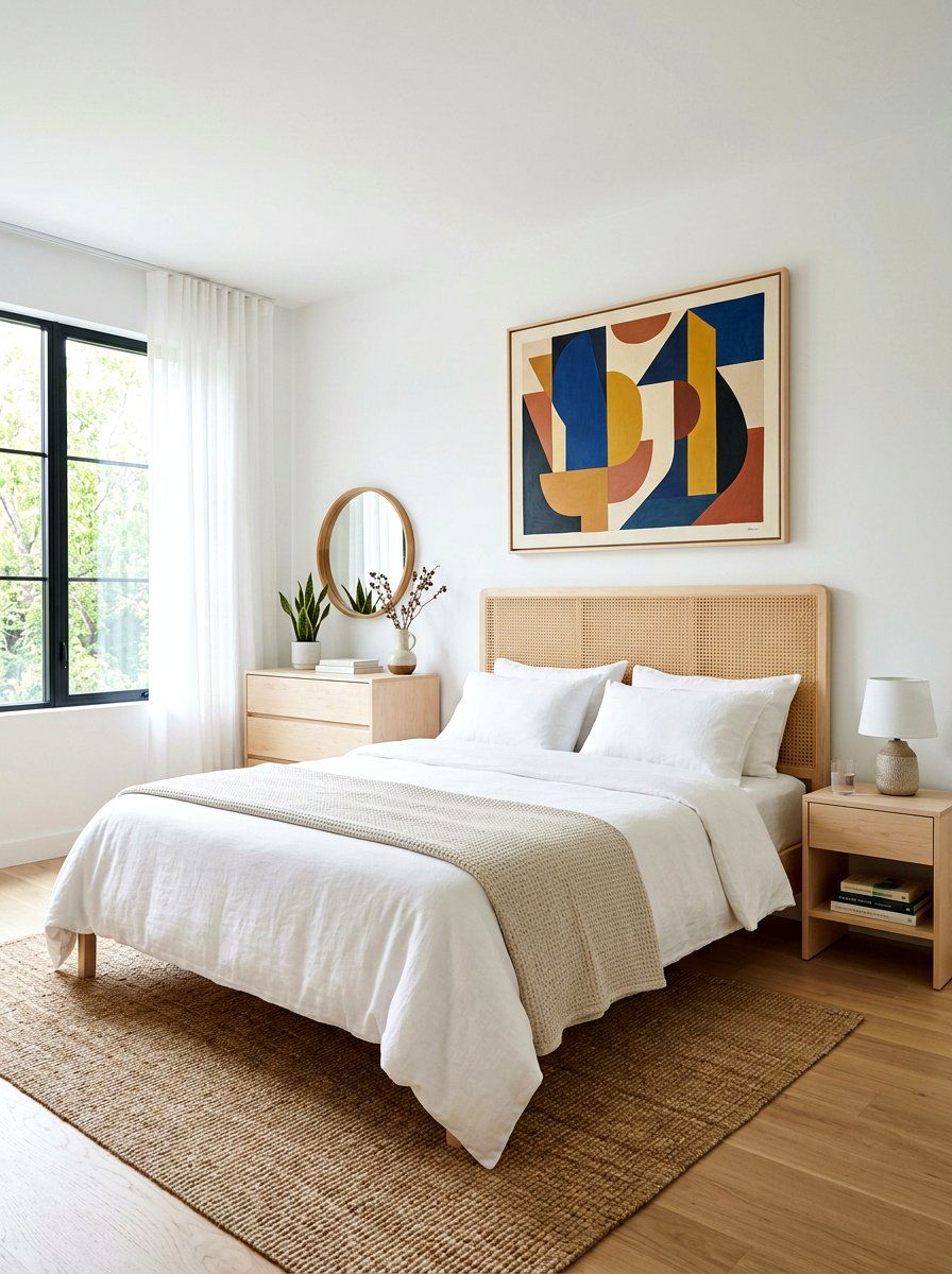 Square cane headboard - 30 cane headboard ideas