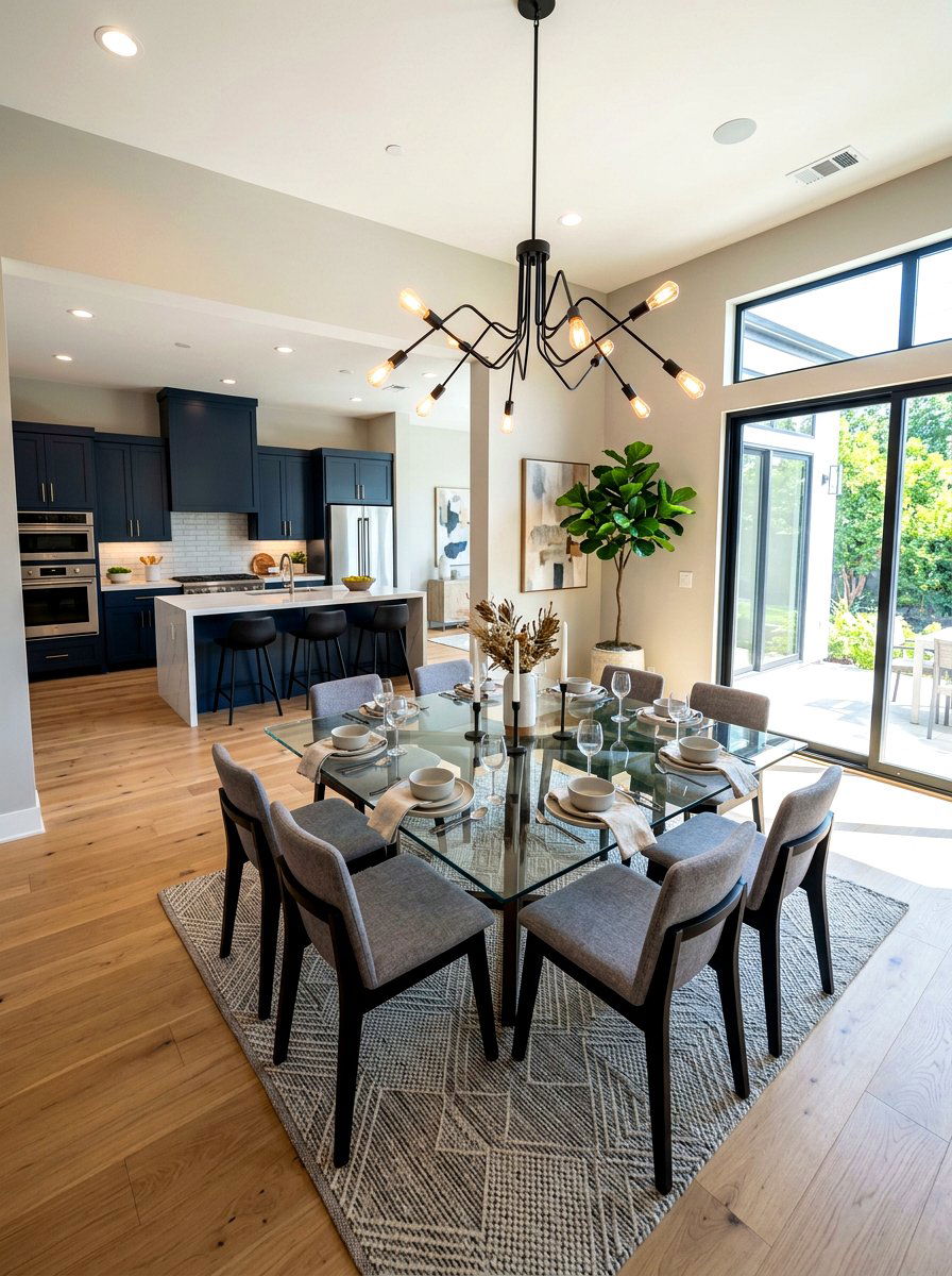 Square dining room layout for open concept - 30 square room layout ideas