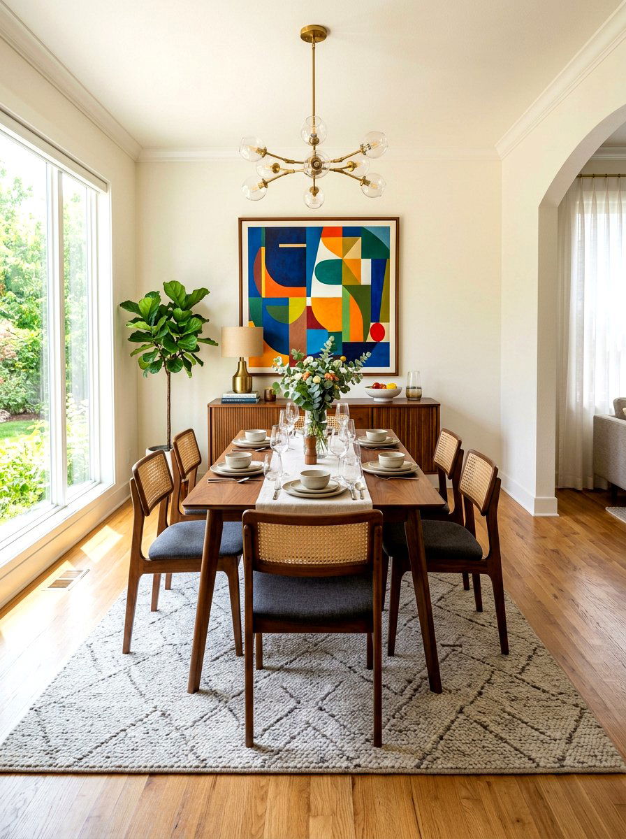 Square dining room layout with buffet cabinet - 30 square room layout ideas