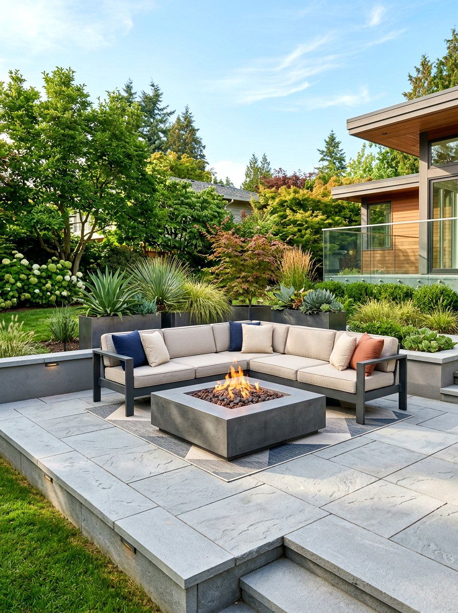 Square fire pit patio - 30 fire pit ideas