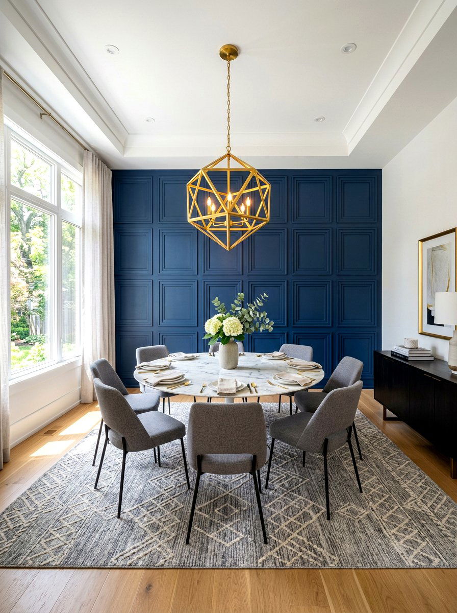 Square grid wall molding - 30 dining room wall molding ideas