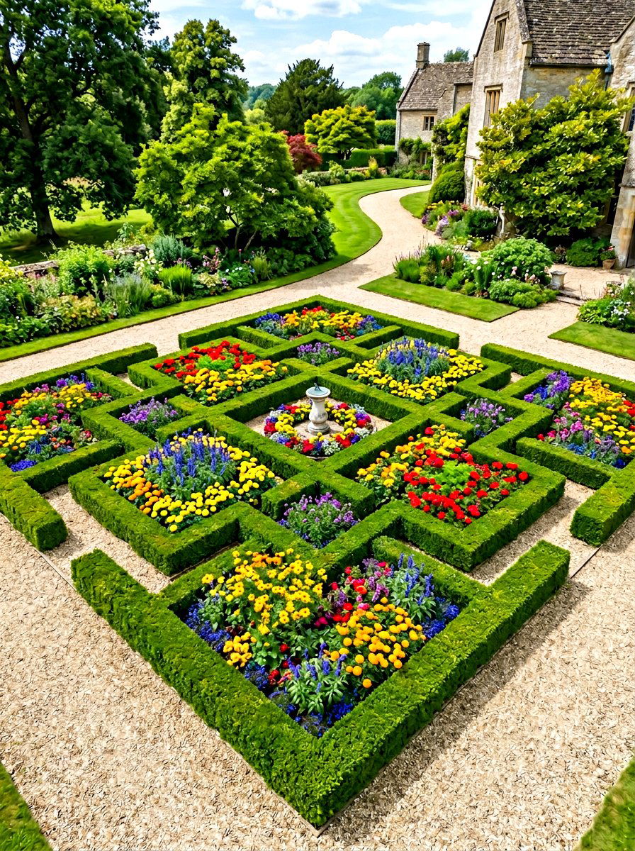 Square knot garden pattern - 30 knot garden ideas