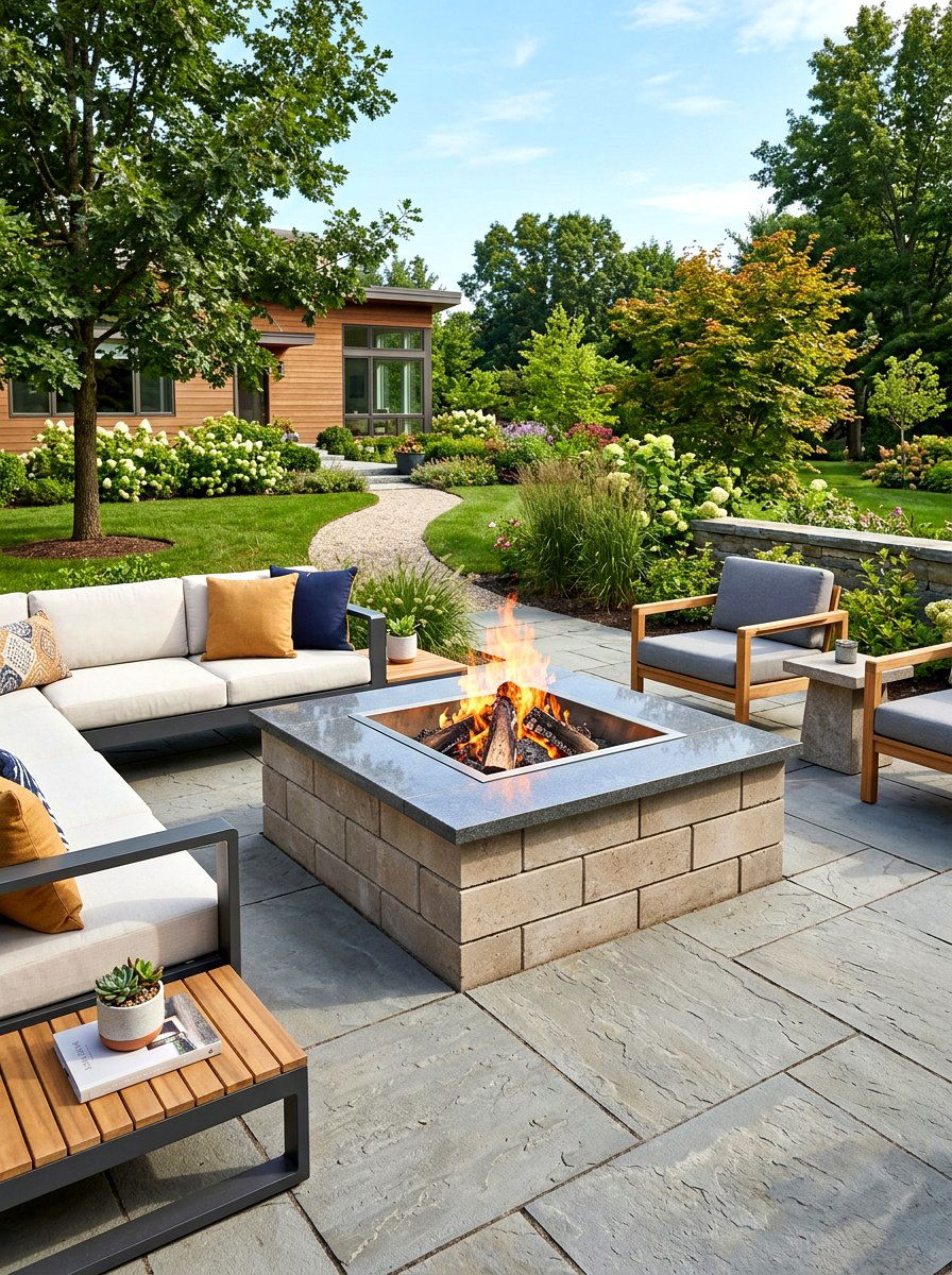 Square stone block fire pit - 30 diy style fire pit ideas