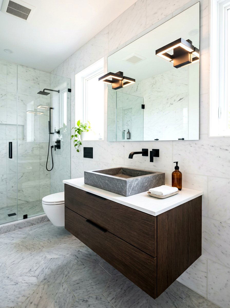 Square vessel sink bathroom vanity - 30 vessel sink bathroom ideas