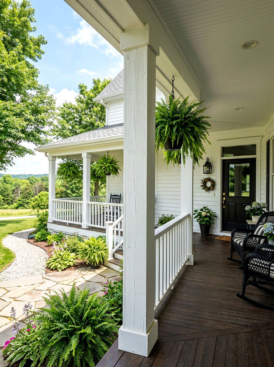 Square wood porch column - 30 porch column ideas