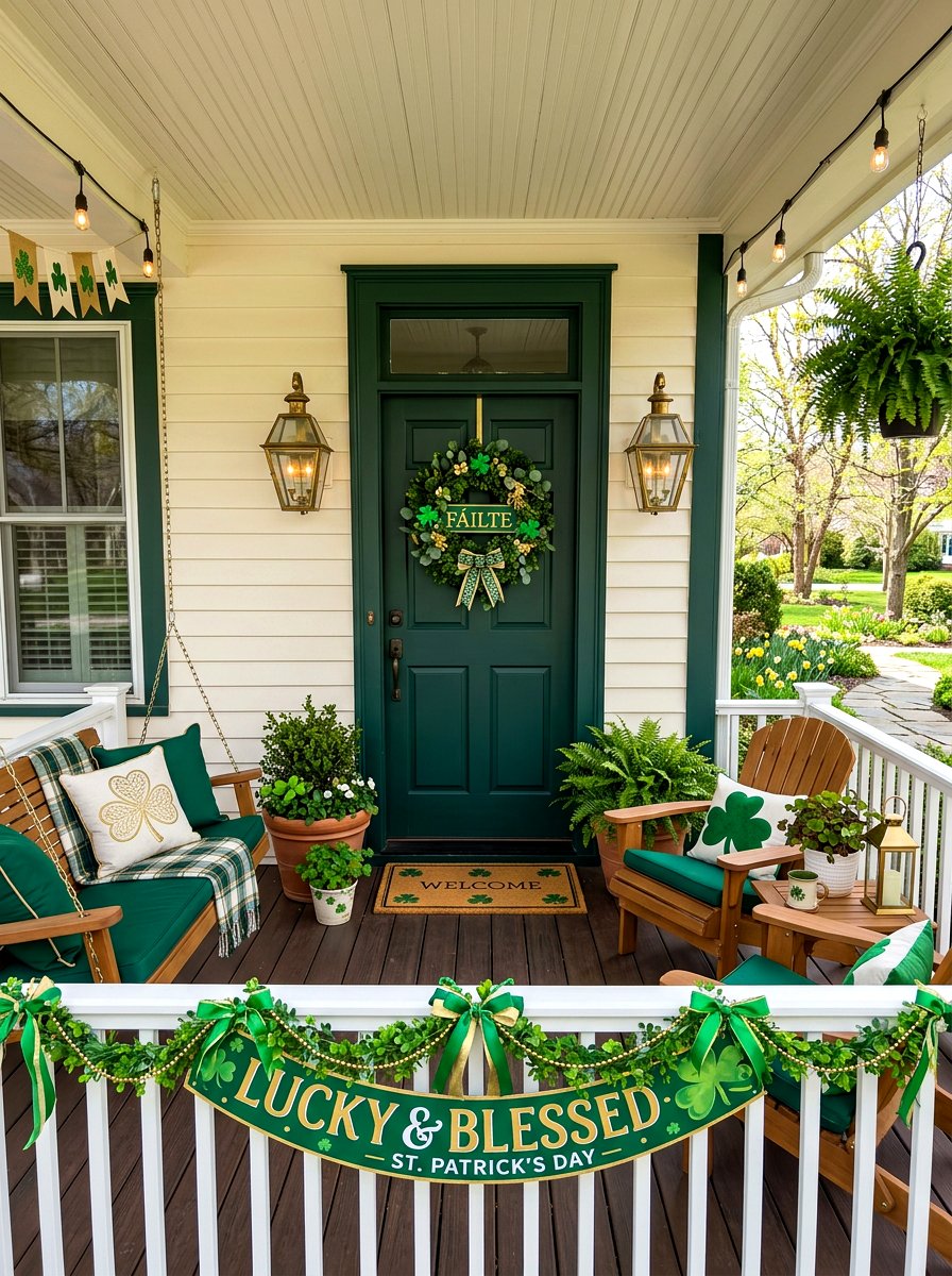 St Patrick Day Porch - 30 holiday porch decor ideas