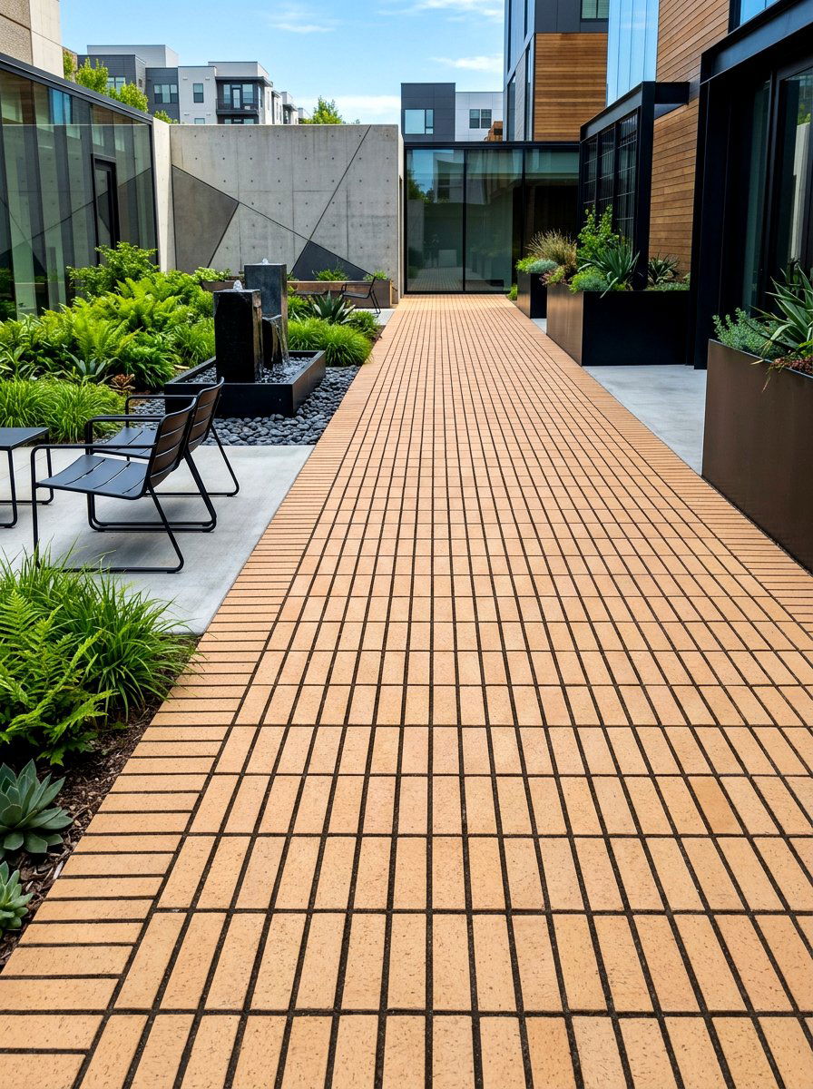 Stack Bond Brick Walkway - 30 brick walkway ideas