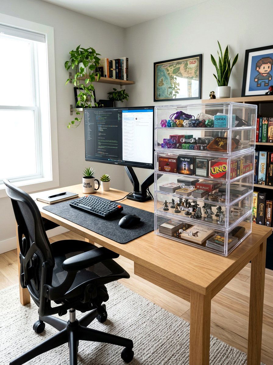Stackable Acrylic Drawers - 30 board game storage ideas