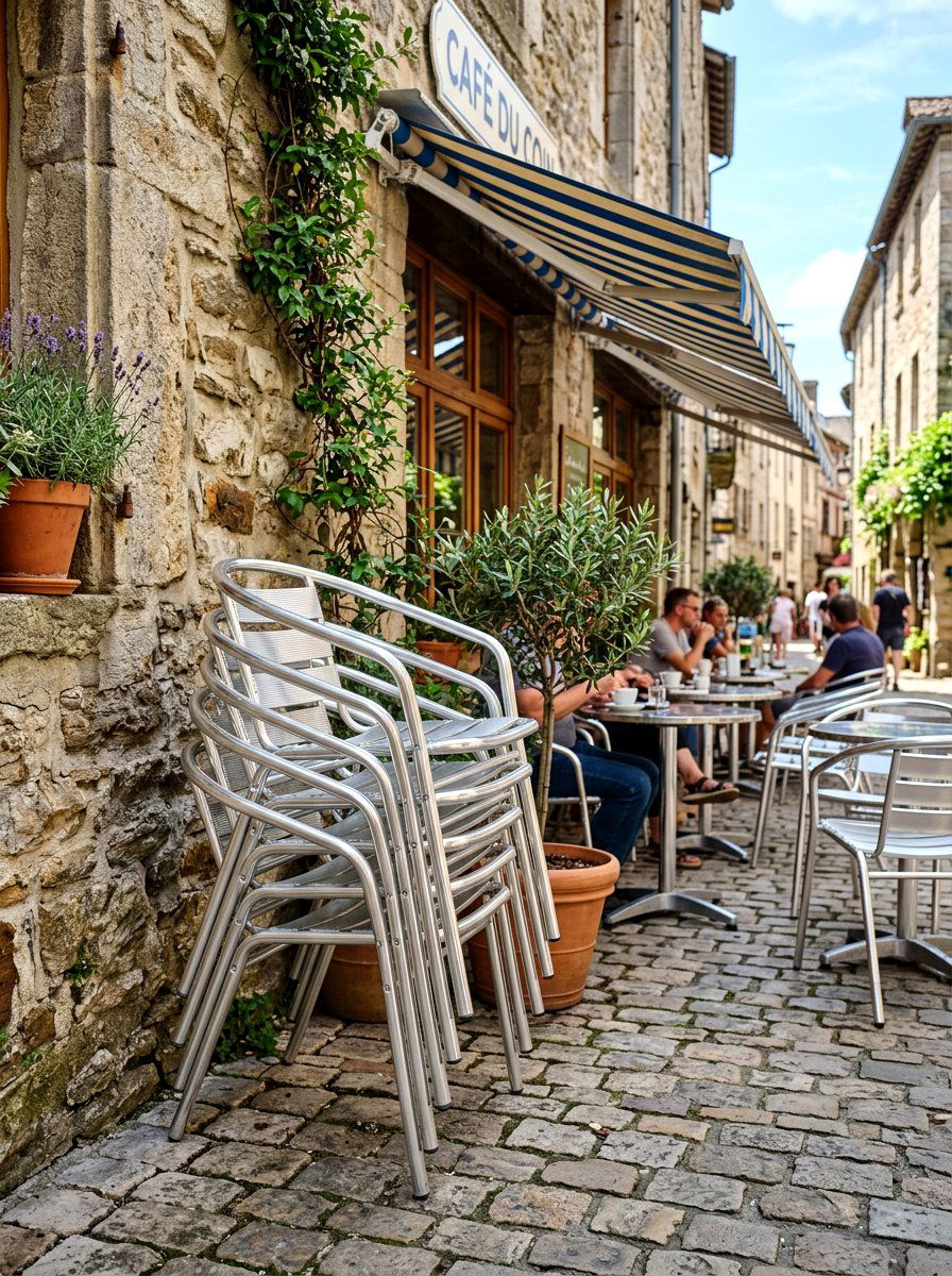 Stackable Cafe Chair - 30 metal patio furniture ideas