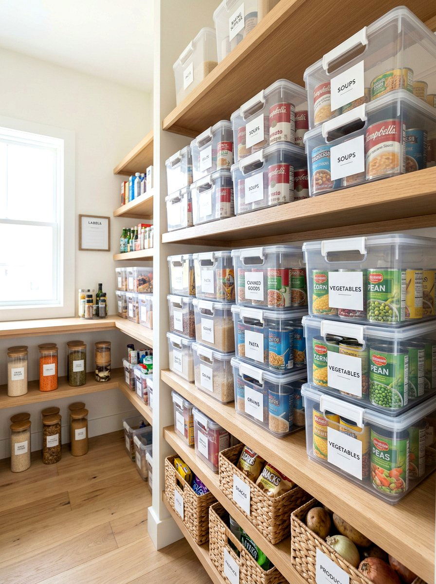Stackable Clear Bin - 30 can storage ideas