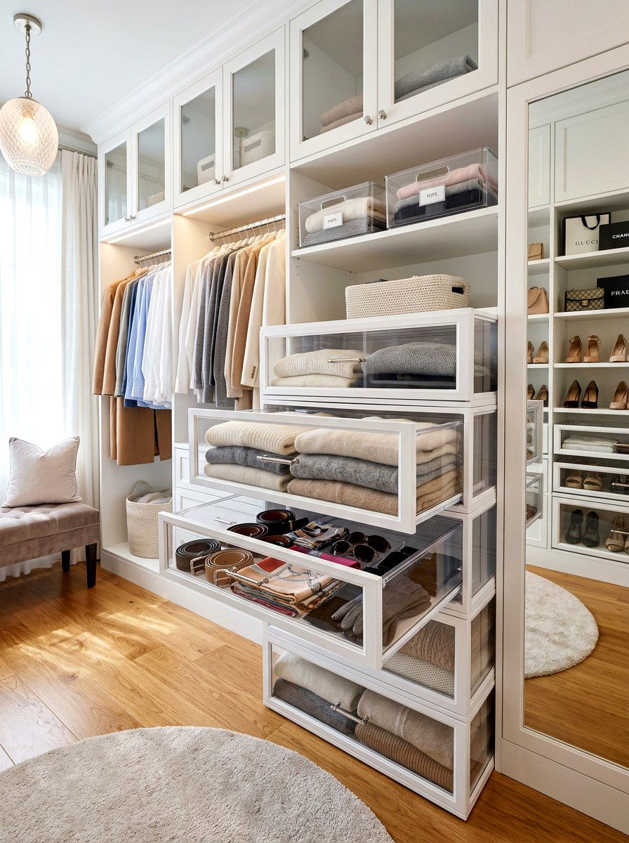 Stackable Closet Drawer - 30 apartment organization reset ideas