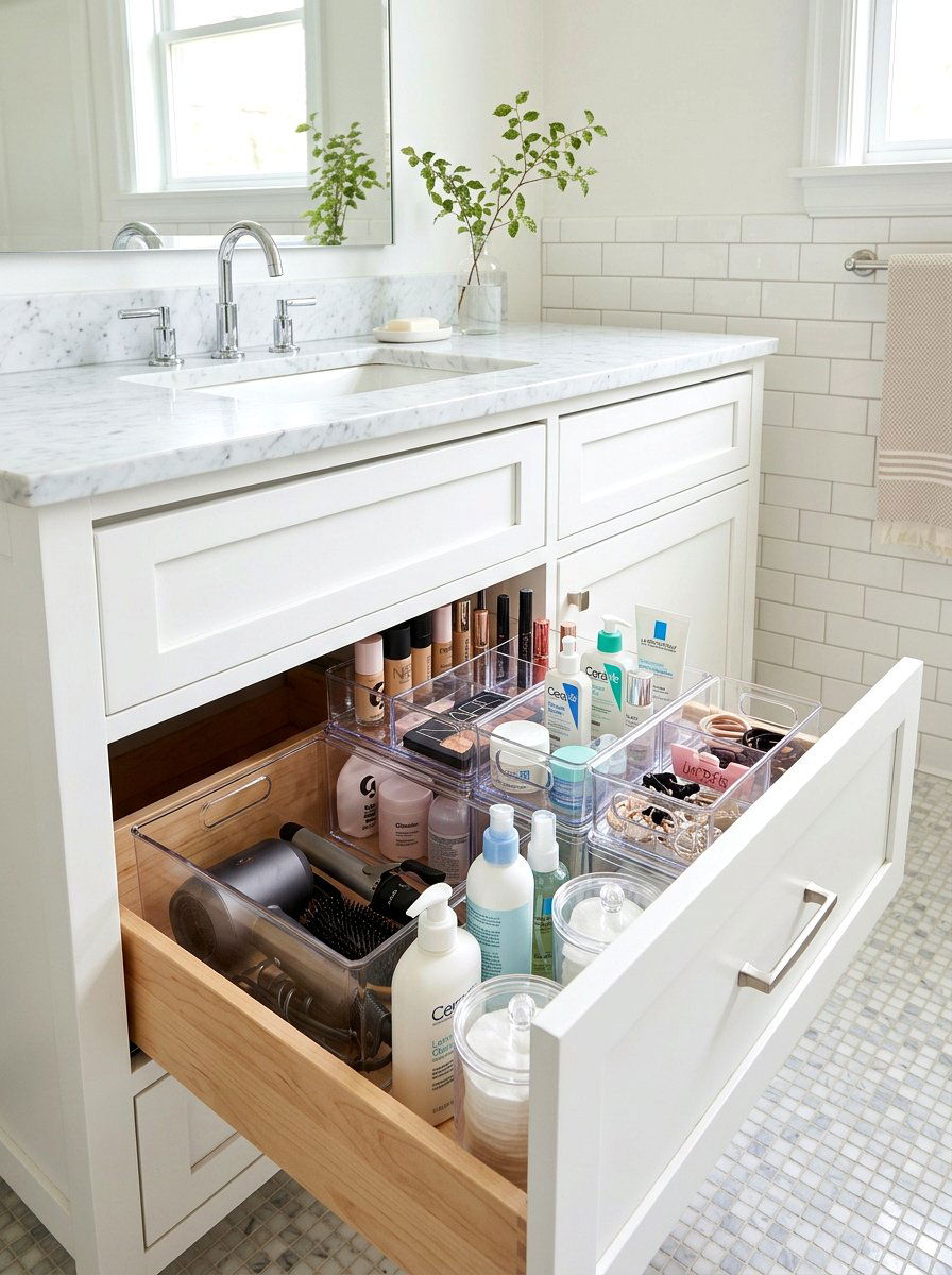 Stackable Drawer Organizer Bins - 30 bathroom drawer inserts ideas