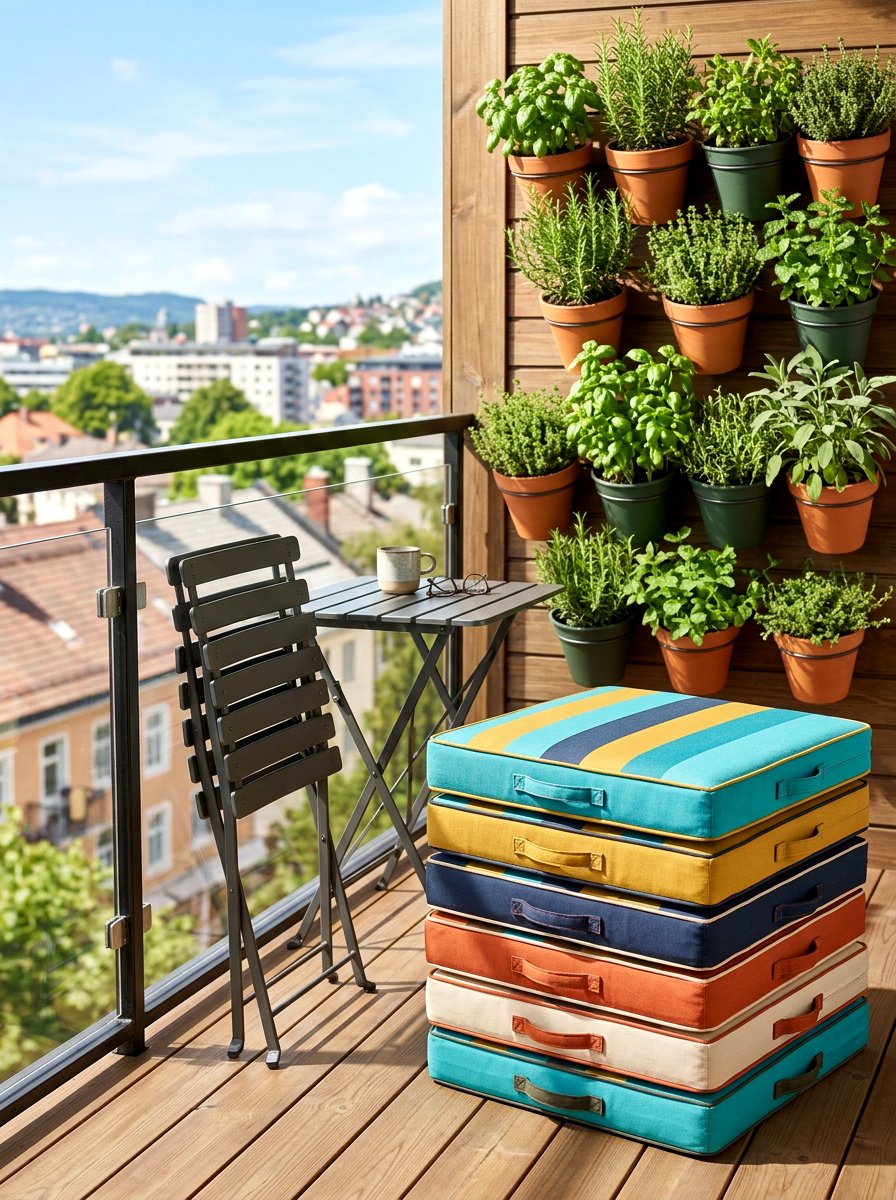 Stackable Flat Garden Cushions - 30 outdoor pouf ideas