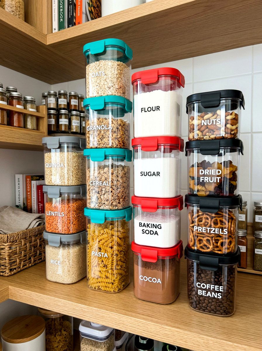 Stackable Food Container - 30 refill station pantry ideas