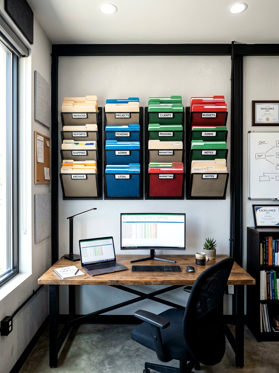 Stackable Metal Paper Tray - 30 paper file wall ideas