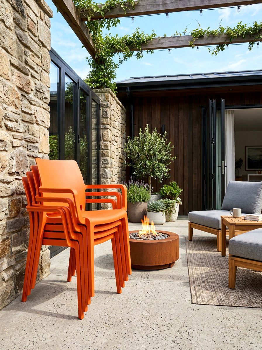 Stackable Outdoor Chairs - 30 small space outdoor furniture ideas