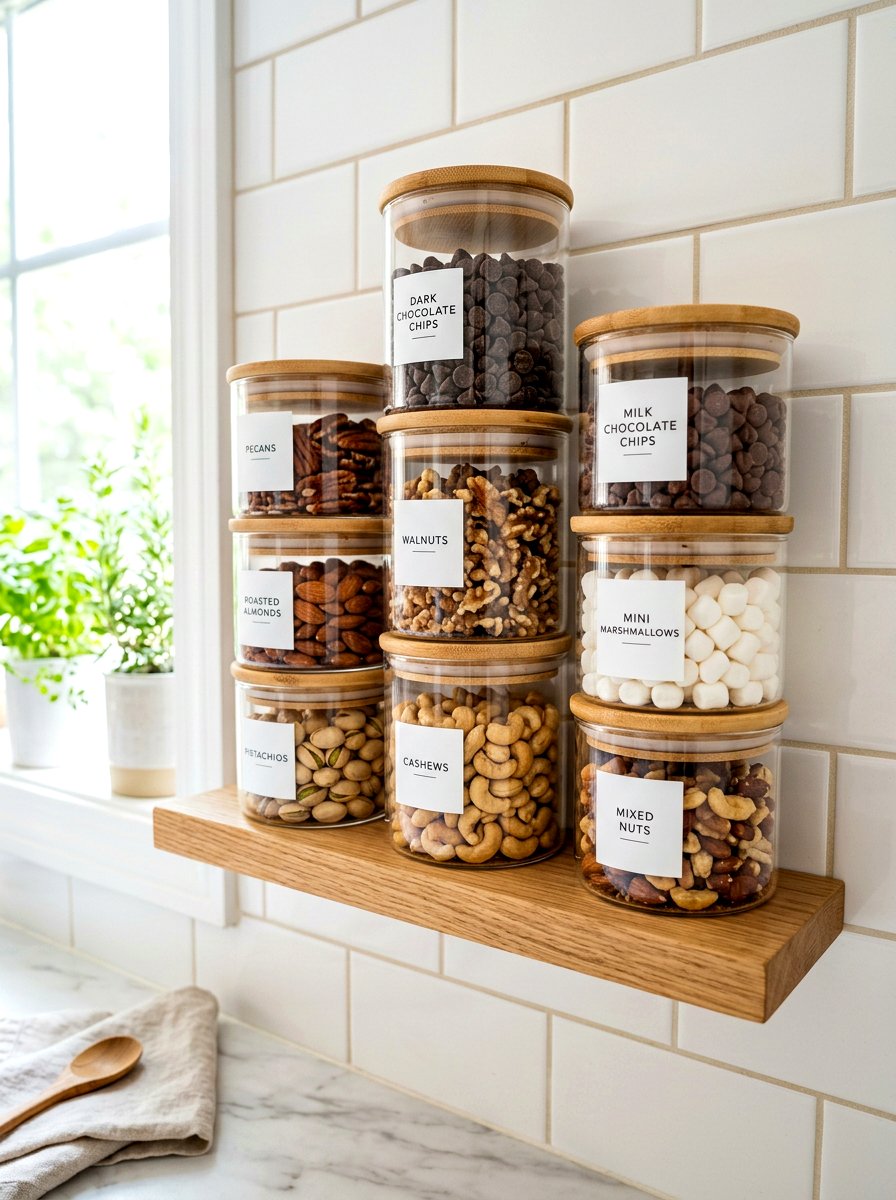 Stackable Pantry Jar - 30 glass jar pantry ideas