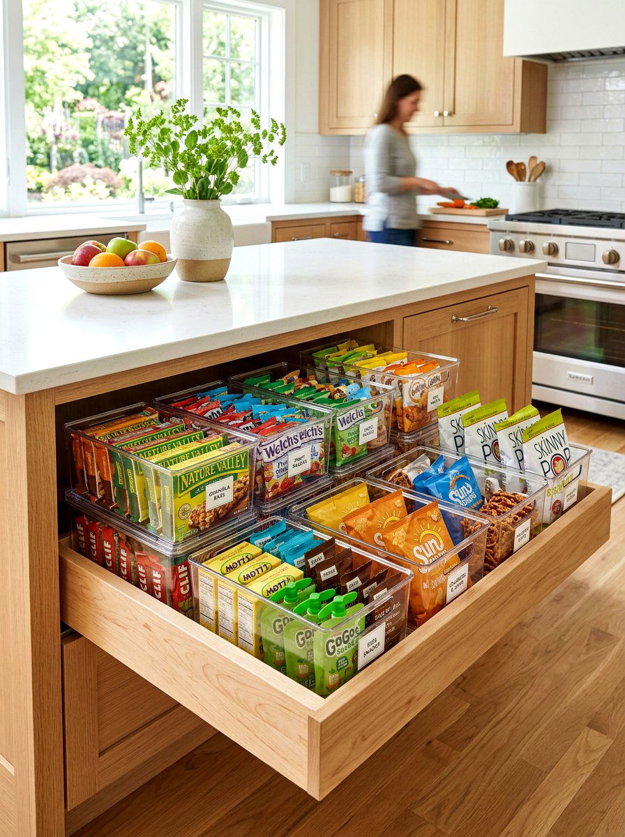Stackable Snack Drawer Bin - 30 organizing kitchen drawers ideas