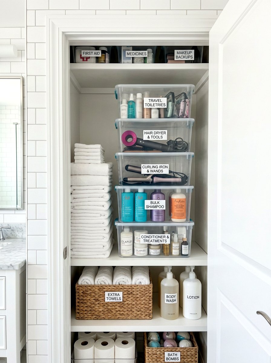 Stackable Storage Bins - 30 beauty product storage ideas