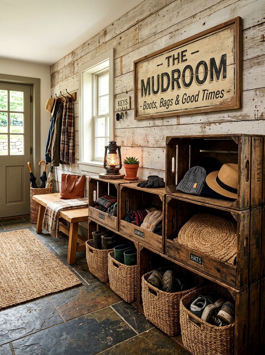 Stackable Wooden Crates - 30 no drill shelf styling ideas