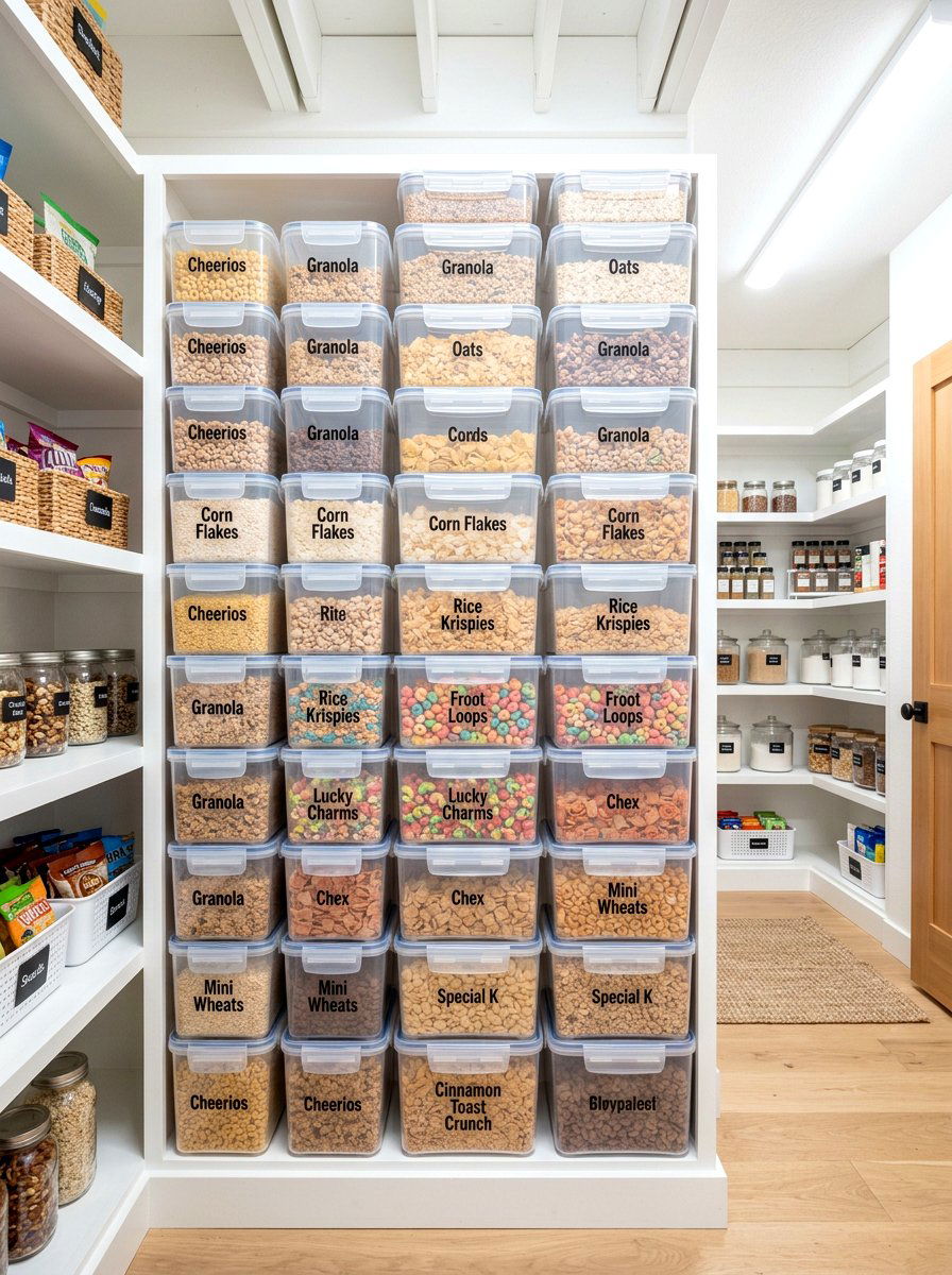 Stackable cereal bins pantry - 30 cereal station pantry ideas