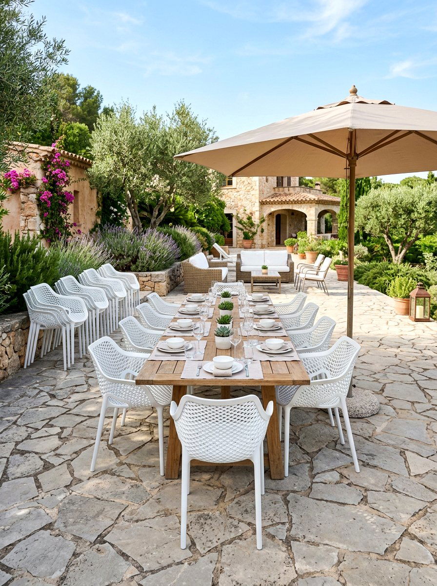 Stackable outdoor bistro chair - 30 bistro chair patio ideas