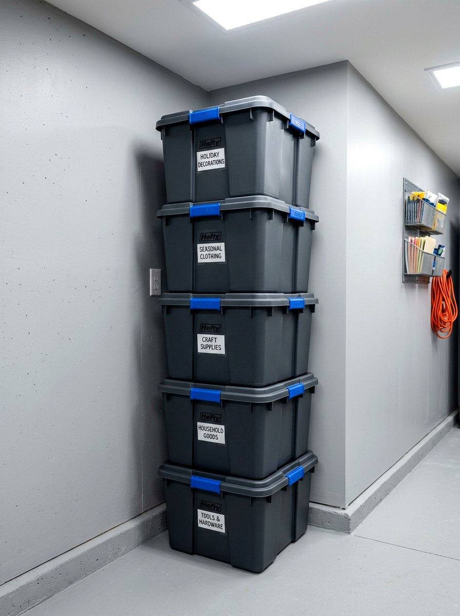 Stackable tote bins - 30 holiday storage ideas
