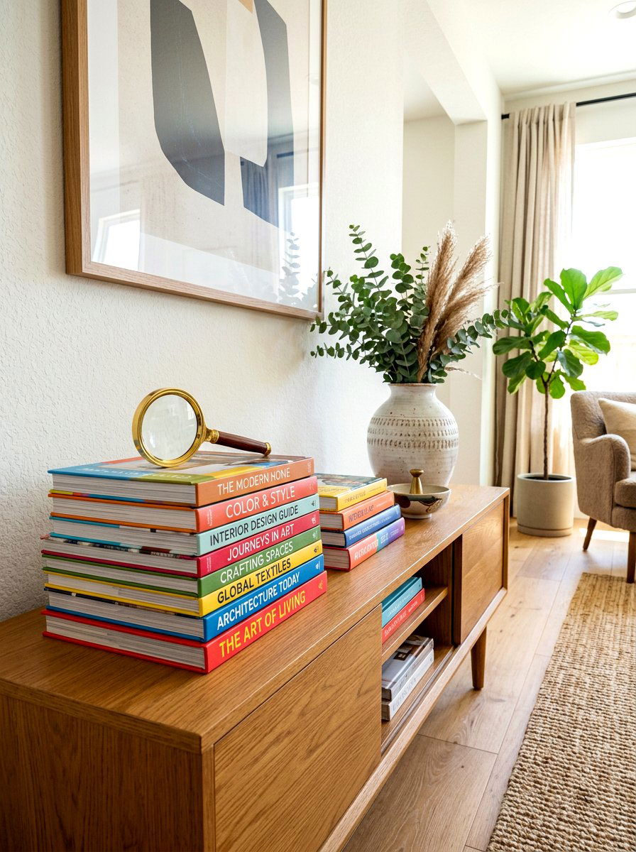 Stacked Books On Console - 30 console table decor ideas