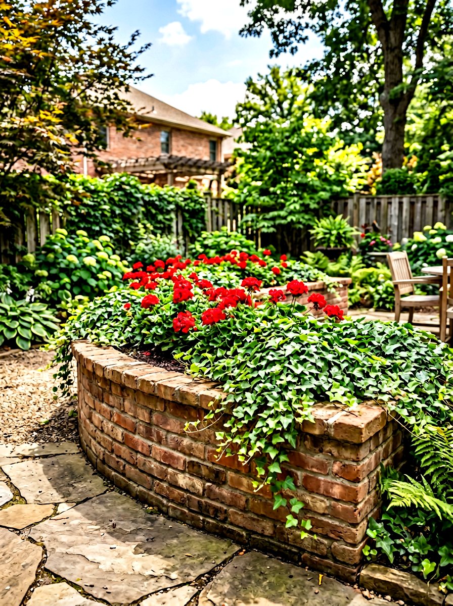 Stacked Brick Wall - 30 brick garden edging ideas