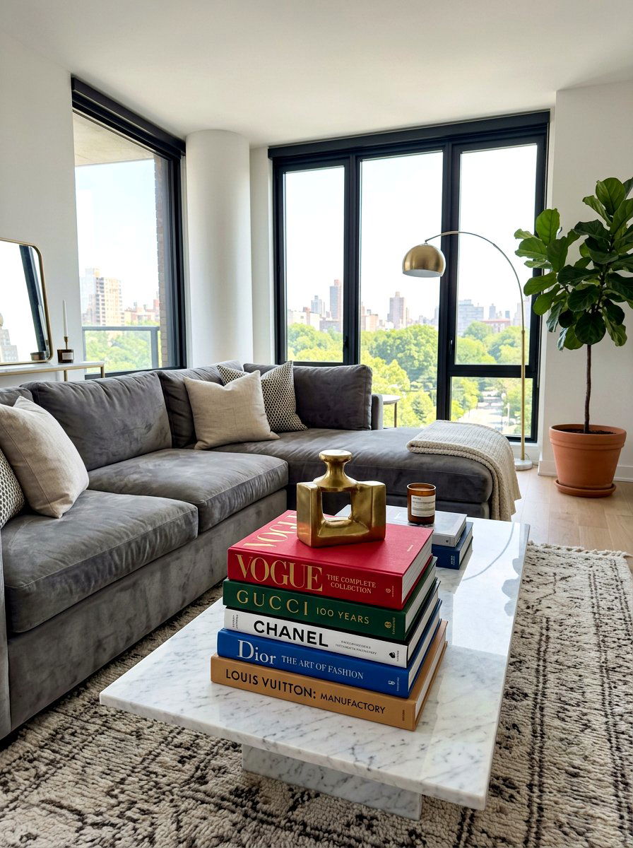 Stacked Coffee Table Books - 30 coffee table styling ideas