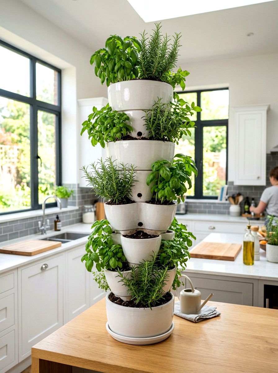 Stacked Herb Vertical Planter Box - 30 vertical planter box ideas