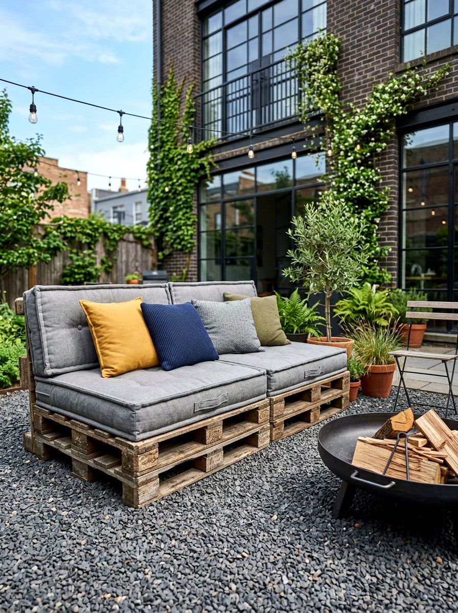 Stacked Pallet Floor Cushion - 30 outdoor floor cushion ideas
