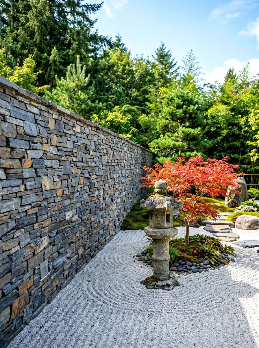 Stacked Slate Stone Fence - 30 small yard fence ideas