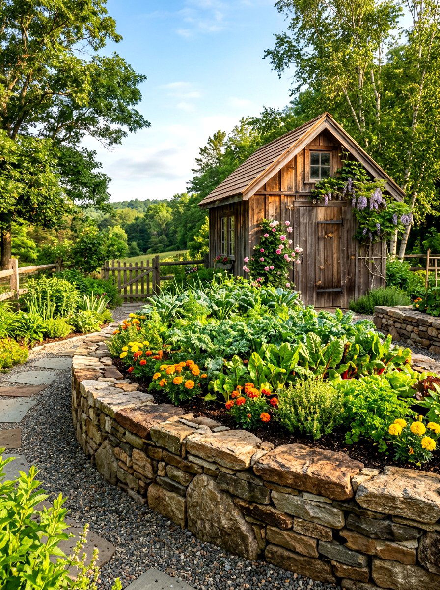 30 Rock Border Garden Ideas for Neat Edges and Easy Care