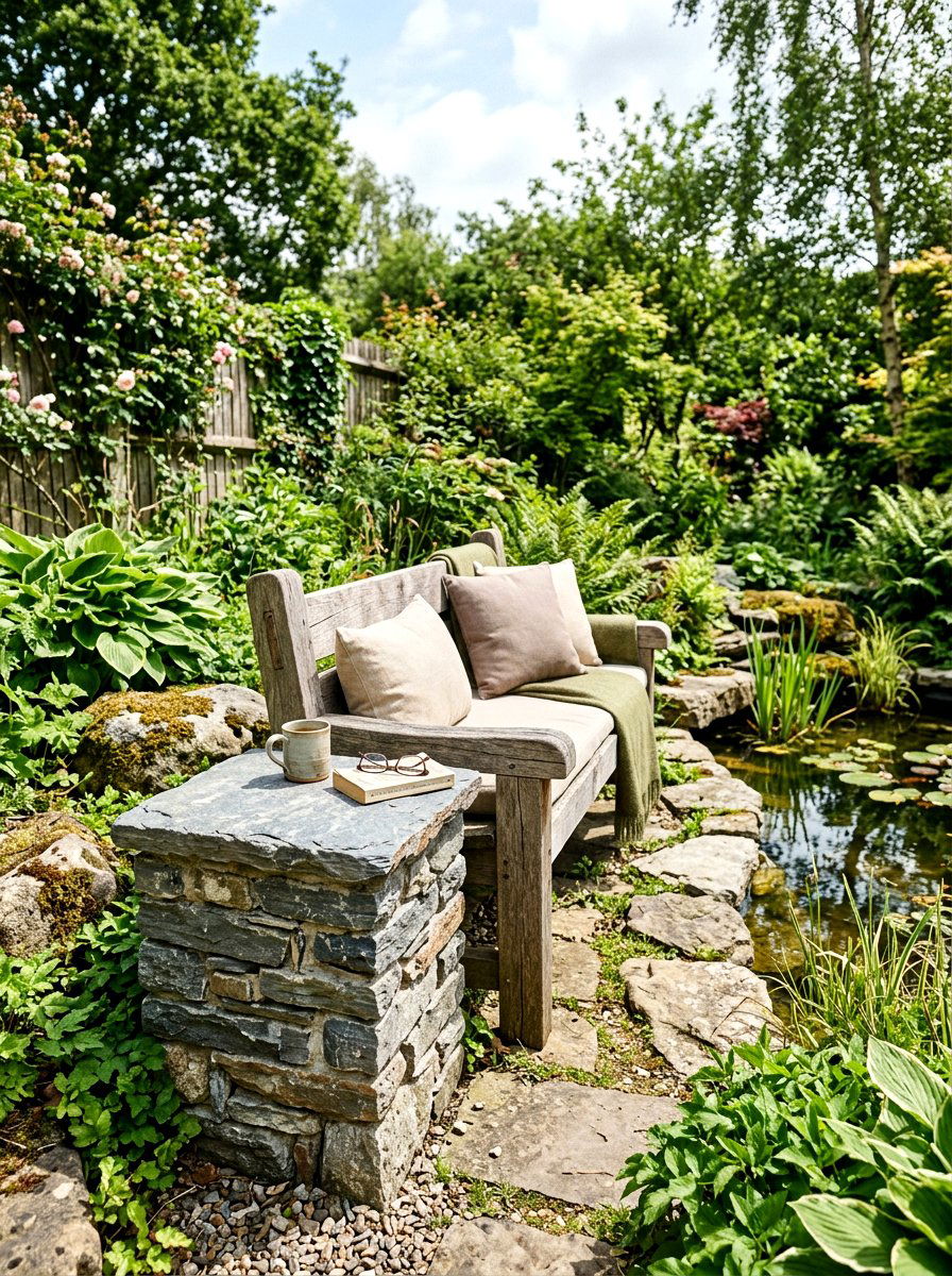 Stacked Stone Side Table - 30 outdoor side table ideas