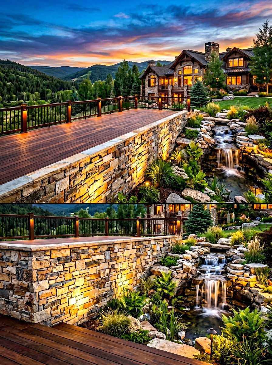 Stacked Stone Wall - 30 deck skirting ideas