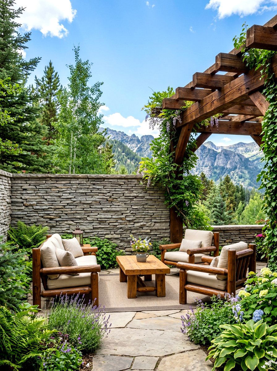 Stacked Stone - 30 patio accent wall ideas