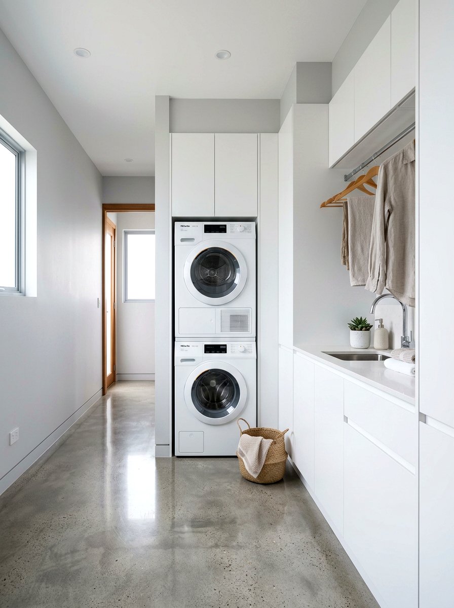 Stacked Washer And Dryer - 30 narrow laundry room ideas