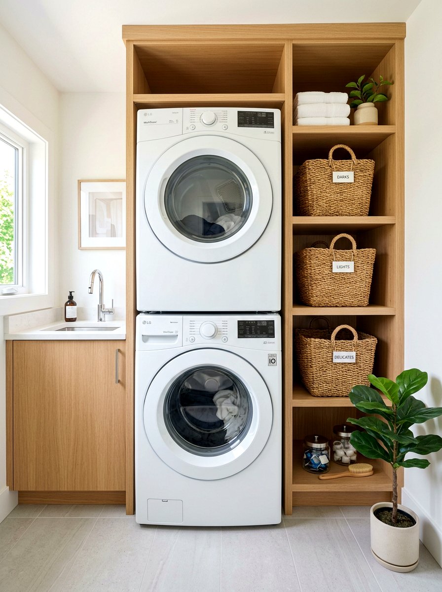 Stacked Washer And Dryer - 30 laundry closet ideas