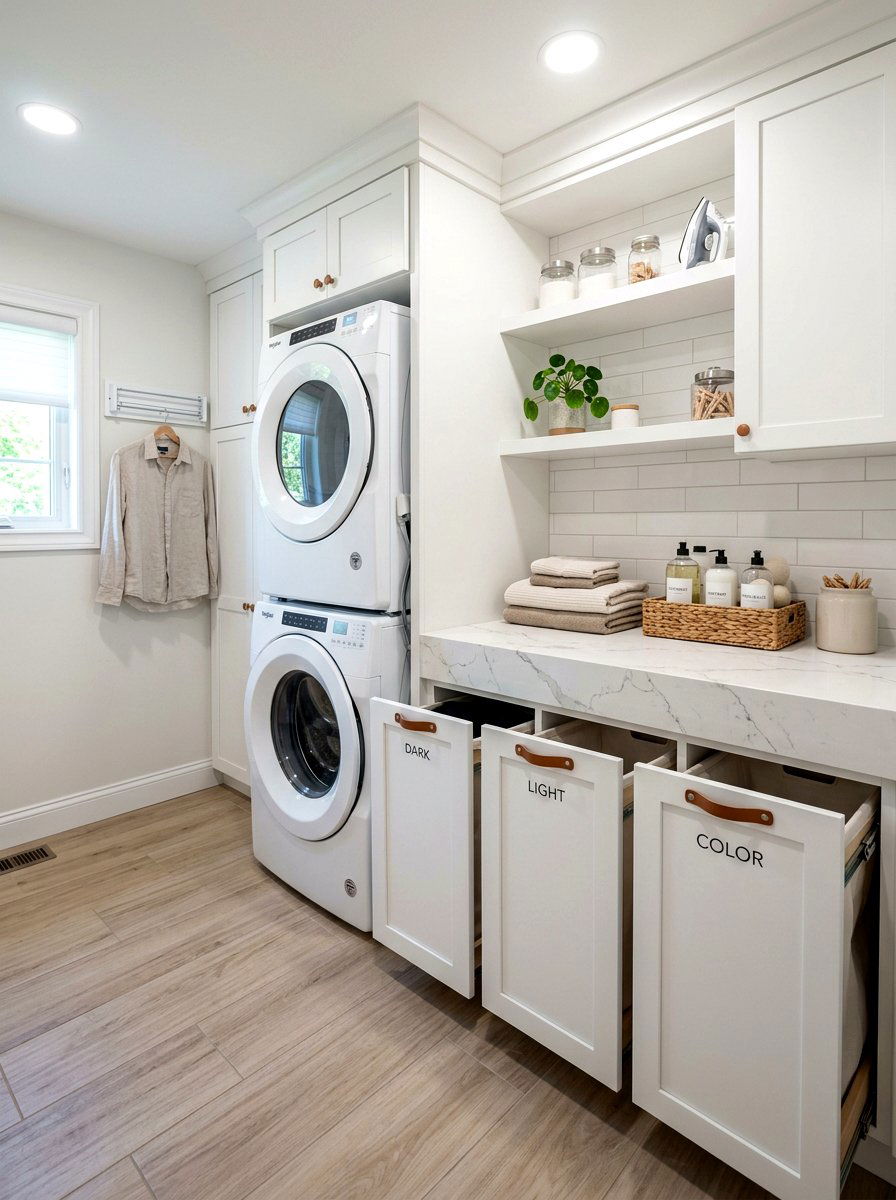 Stacked Washer Dryer Folding Station - 30 stacked washer dryer ideas