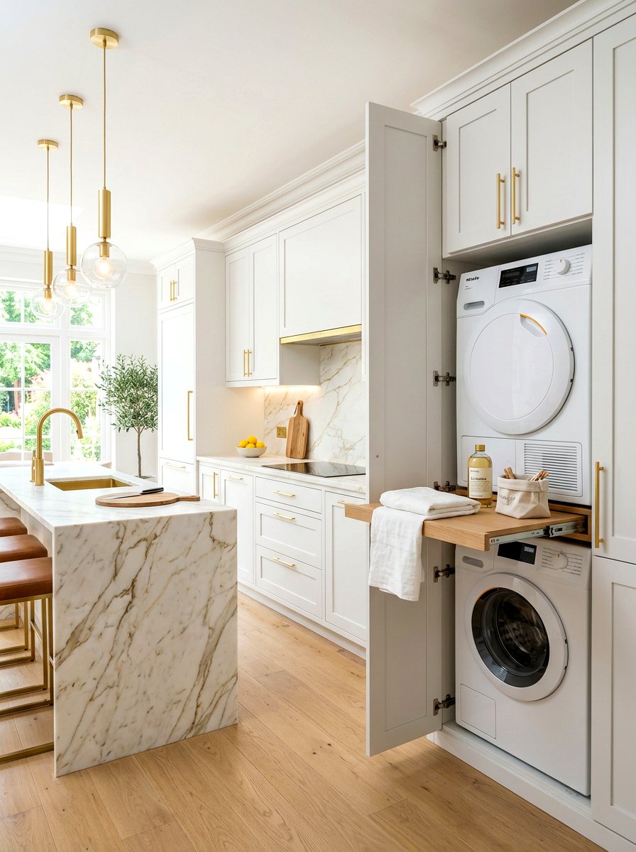 Stacked Washer Dryer Kitchen - 30 stacked laundry closet ideas