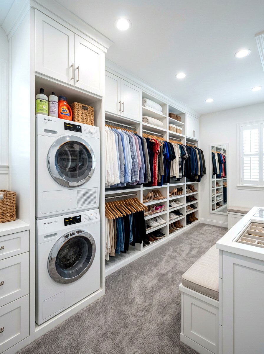Stacked Washer Dryer Walk In Closet - 30 stacked washer dryer ideas