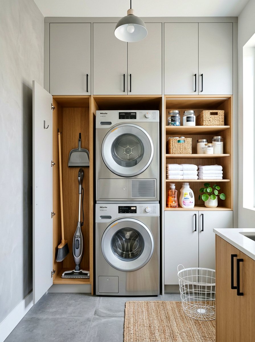 Stacked Washer Dryer - 30 laundry nook ideas