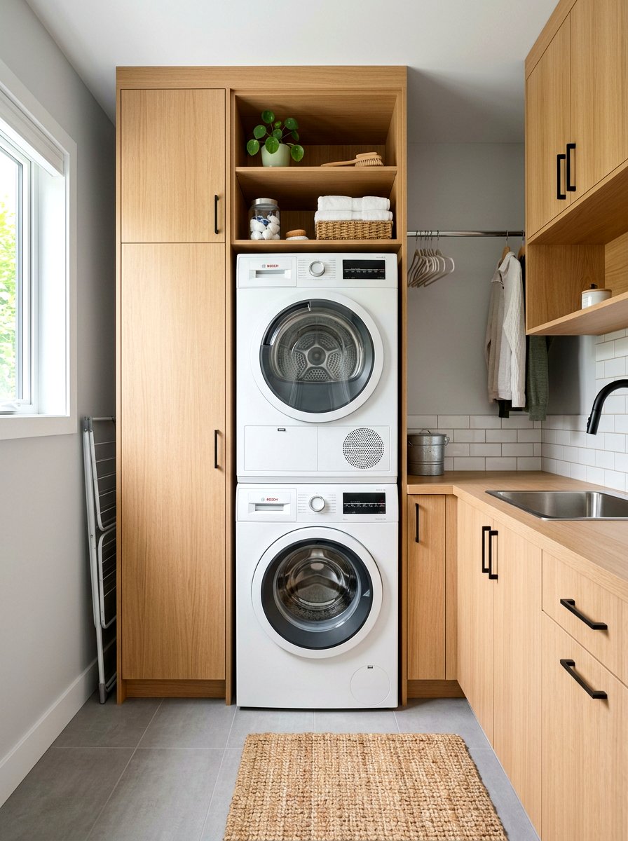Stacked Washer and Dryer - 30 small utility room ideas